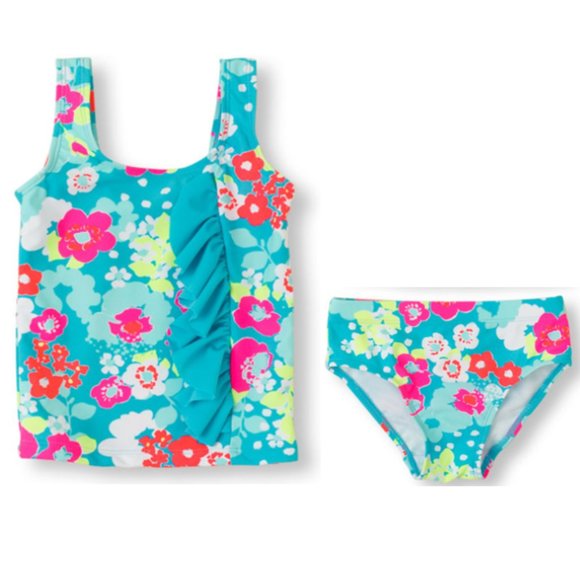 The Children's Place Baby Girls 2-PC Swim Set Floral UPF 50+ Lined Swimw… - Picture 6 of 6